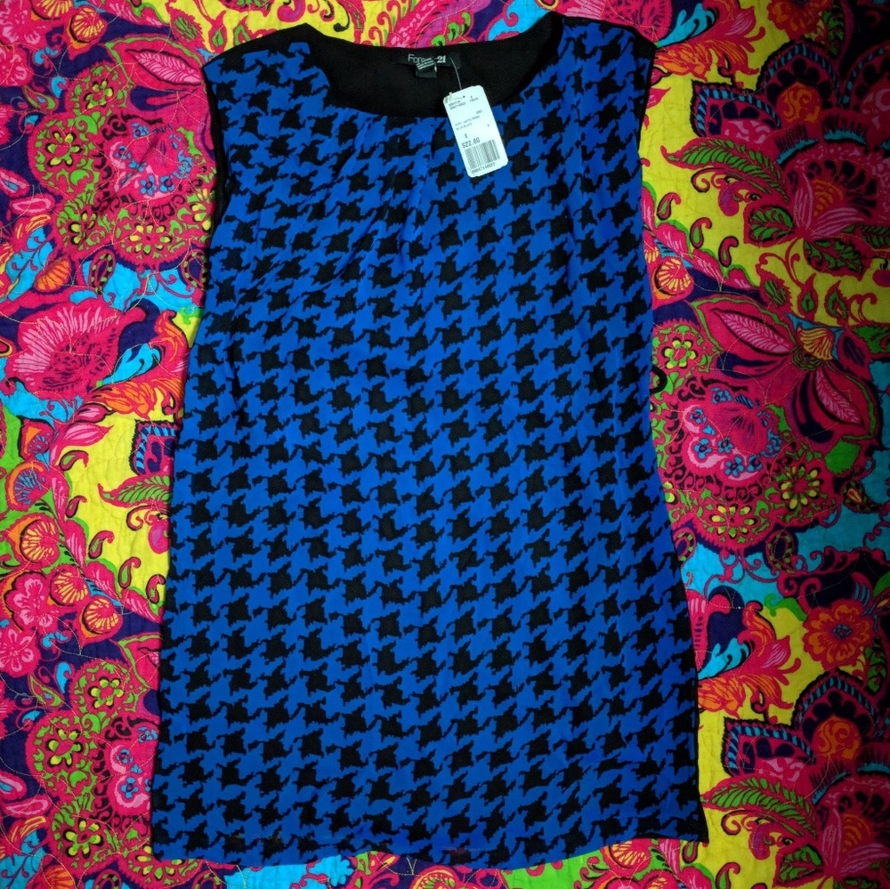 Blue and black dress
